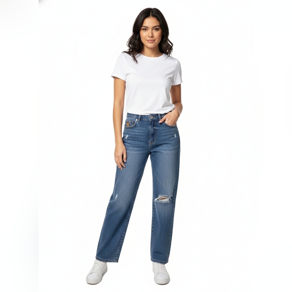 Gloria Vanderbilt X Christian‎ Sirano Miles Straight Midrise Jeans Size 28 New